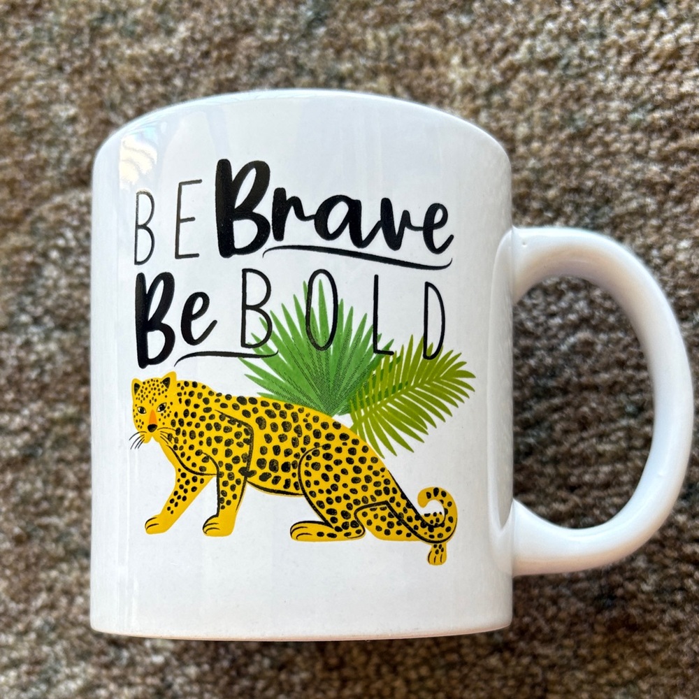 Leopard Cat Be Brave Be Bold Royal Norfolk Classic White Mug